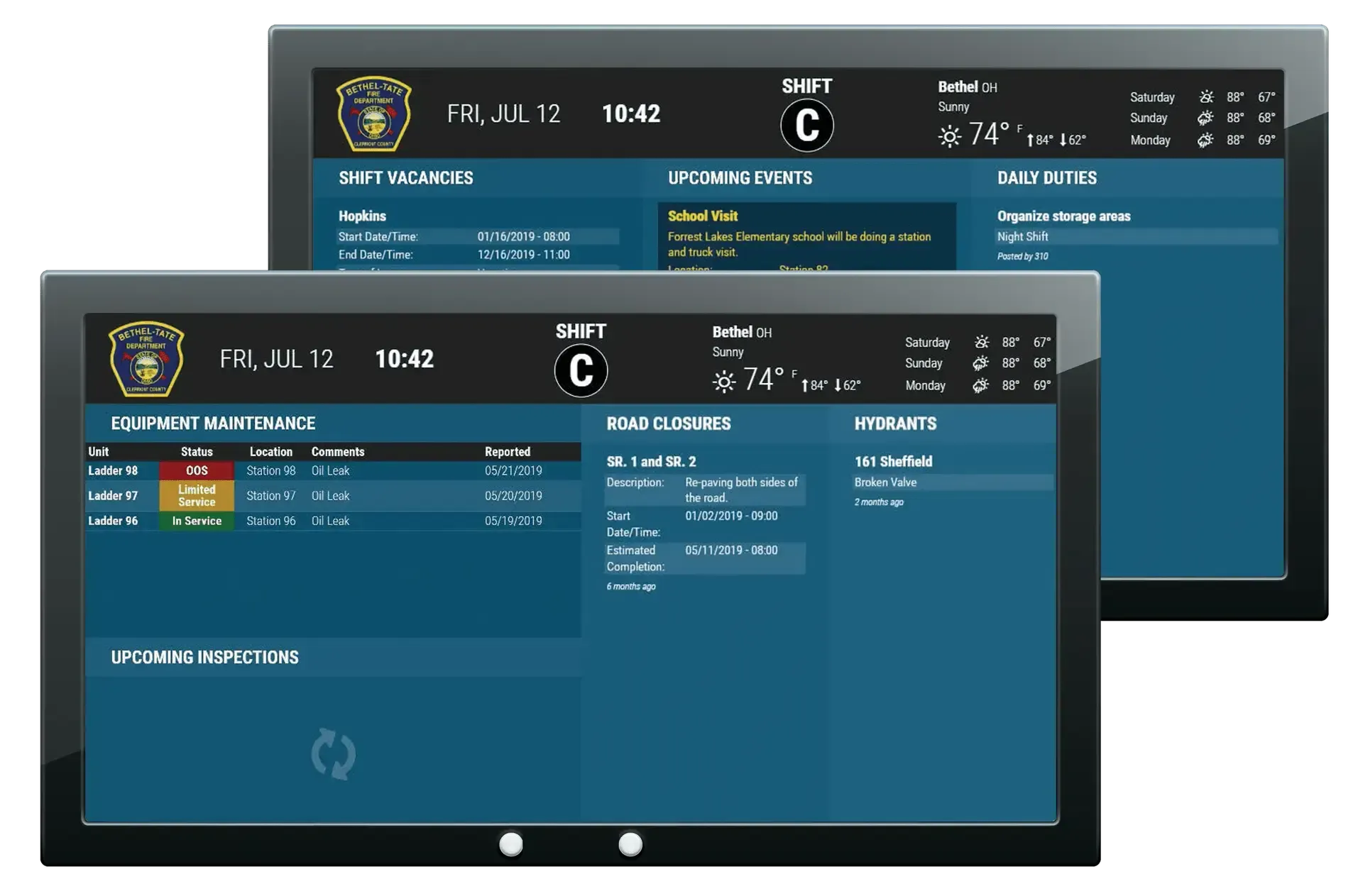 Digital Dashboards Installed in Bethel-Tate Fire Department Help to Engage the Community in Latest News About Department