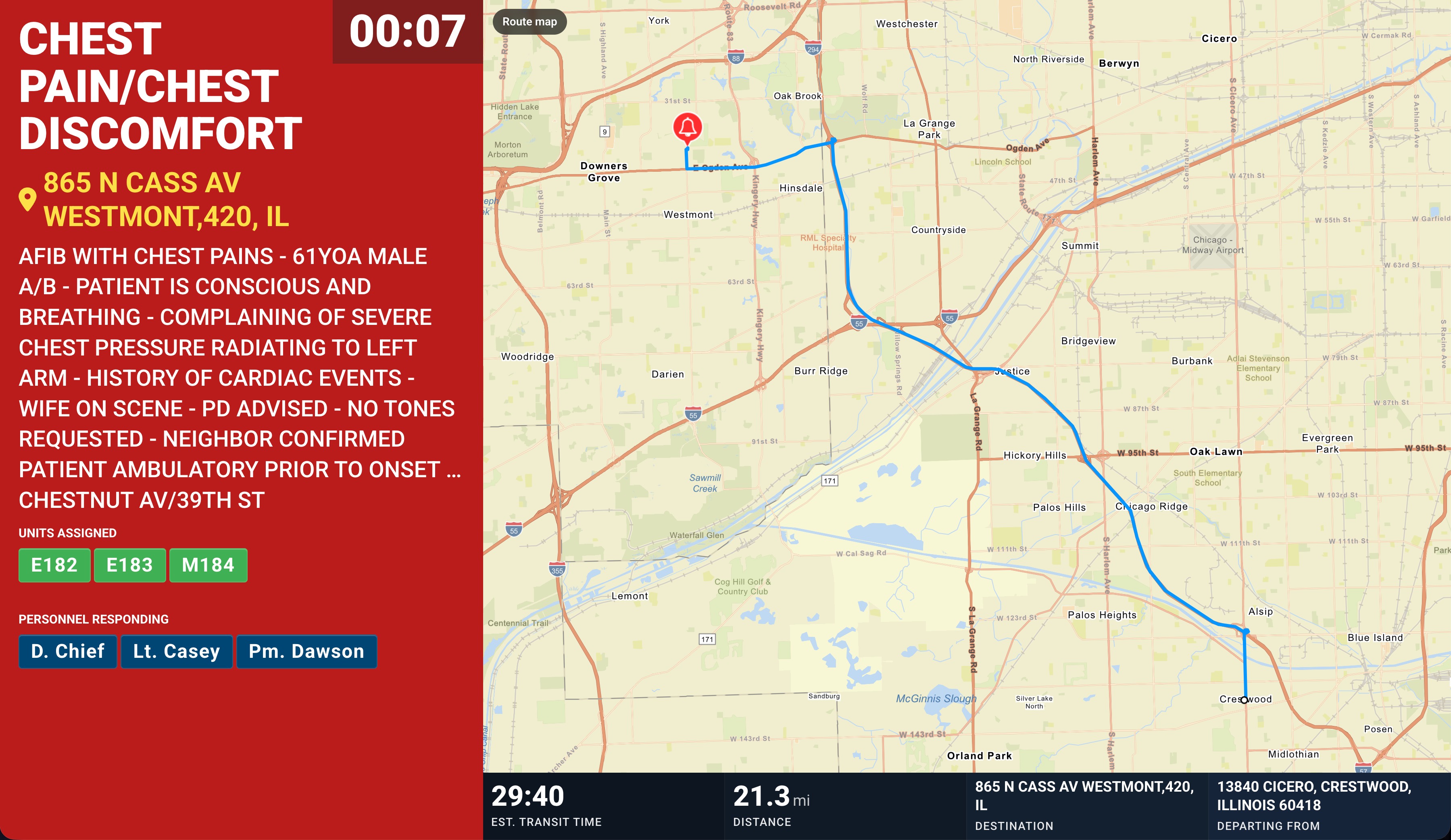 Alerting screen layout on a First Arriving dashboard (9)