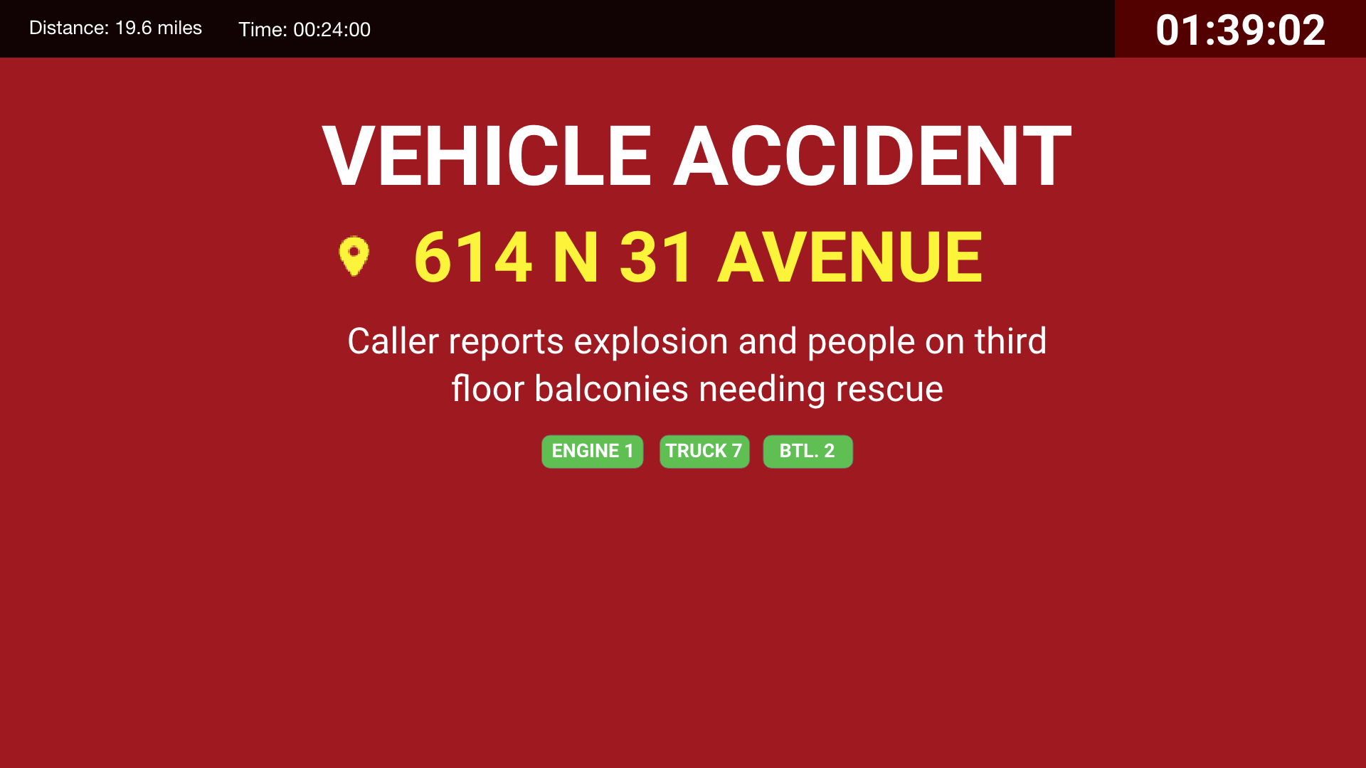 Alerting screen layout on a First Arriving dashboard (2)