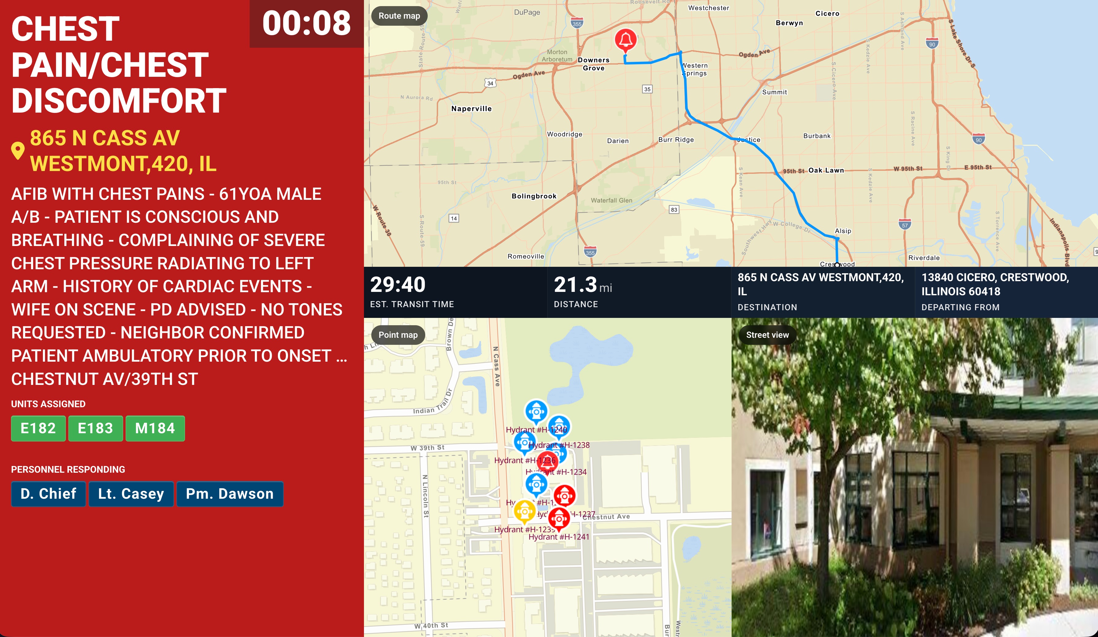 Alerting screen layout on a First Arriving dashboard (4)