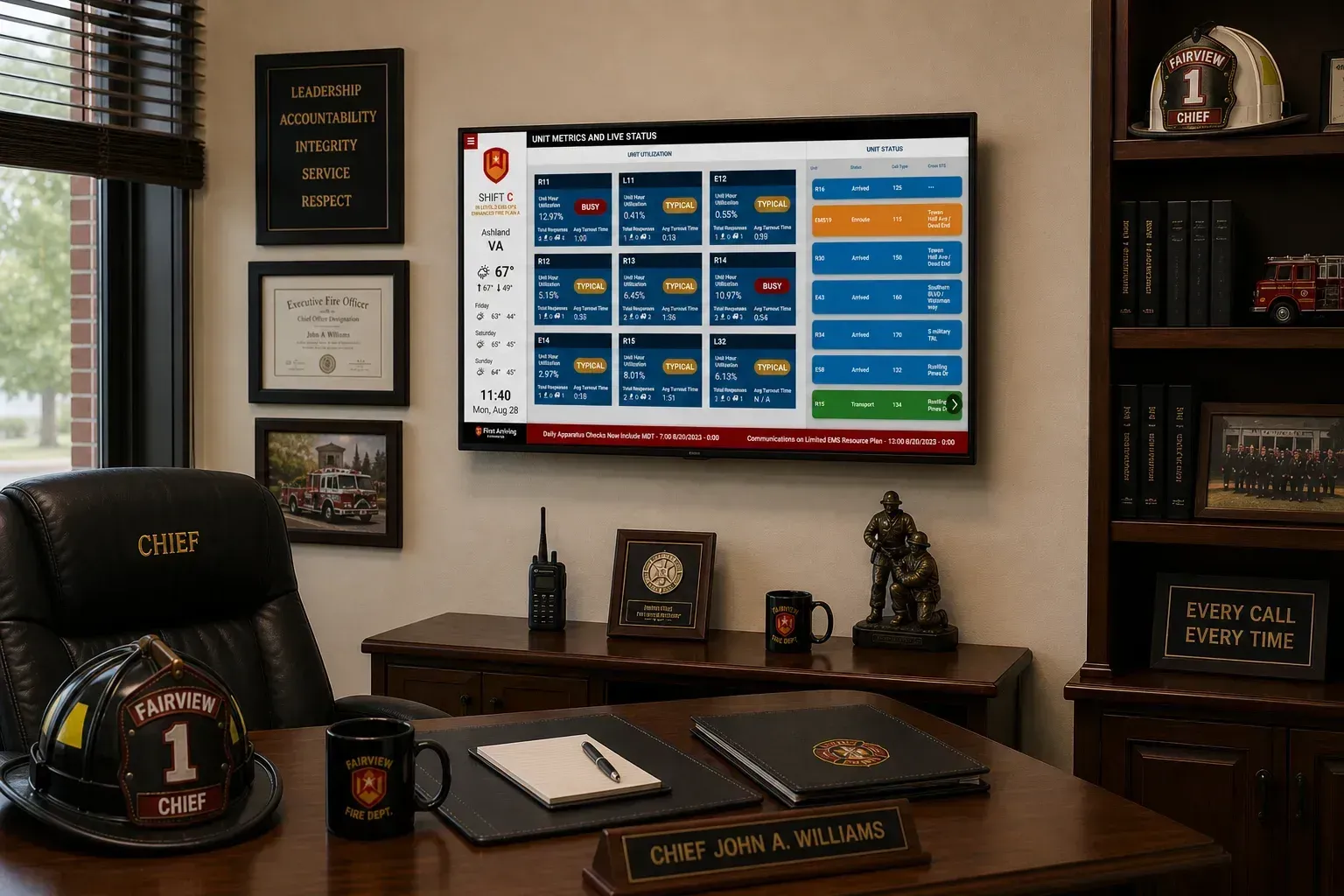 Chief's office metrics dashboard