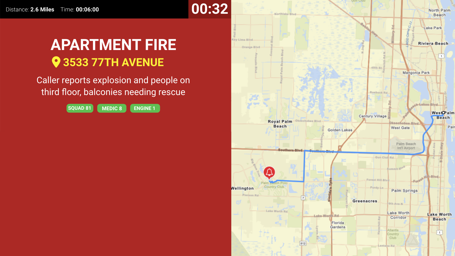 eDispatches alerting screen on a First Arriving dashboard (4)