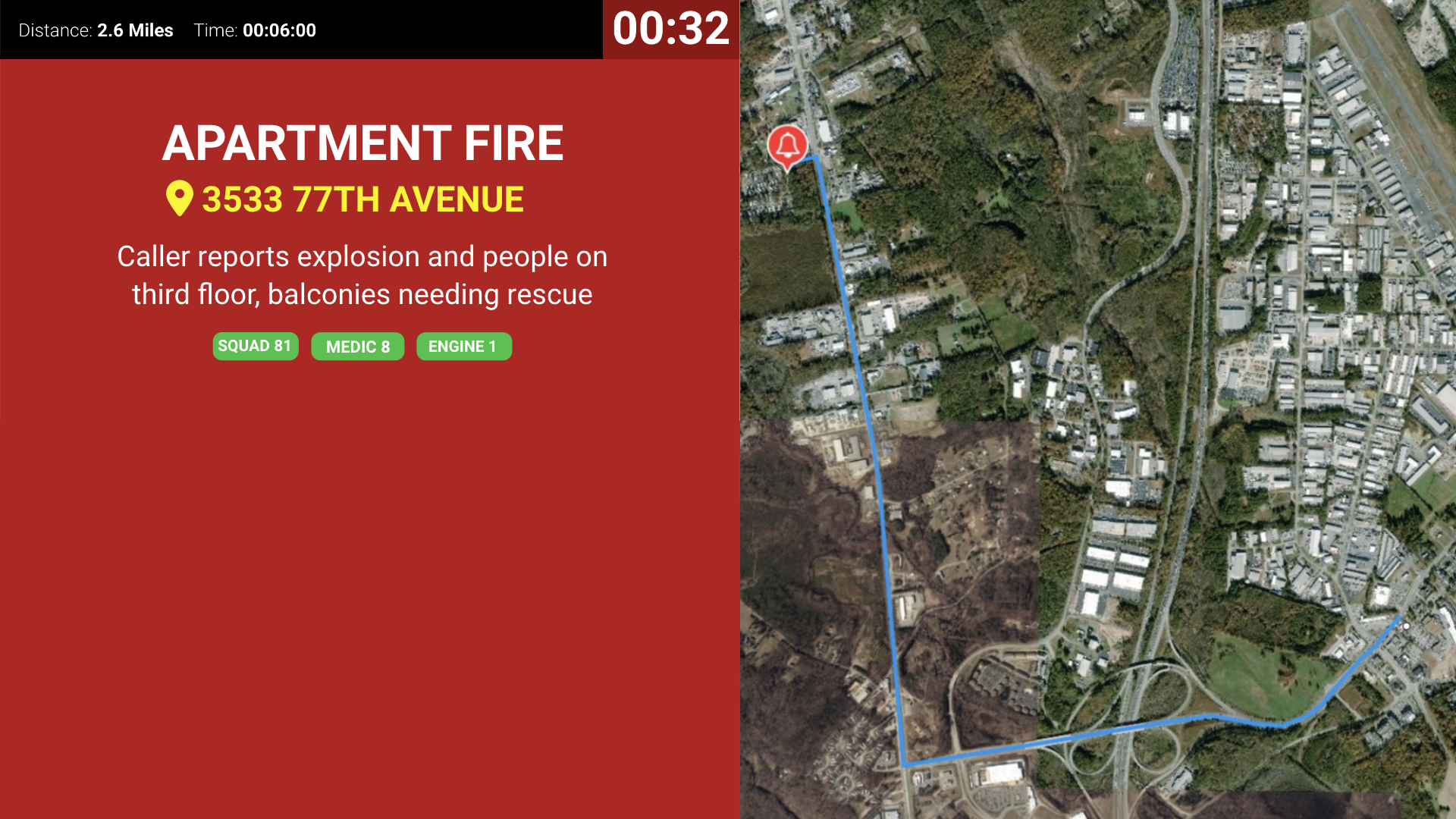 Locution alerting screen on a First Arriving dashboard (3)